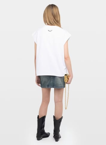 Tee-shirt col rond en coton ZADIG&VOLTAIRE Blanc